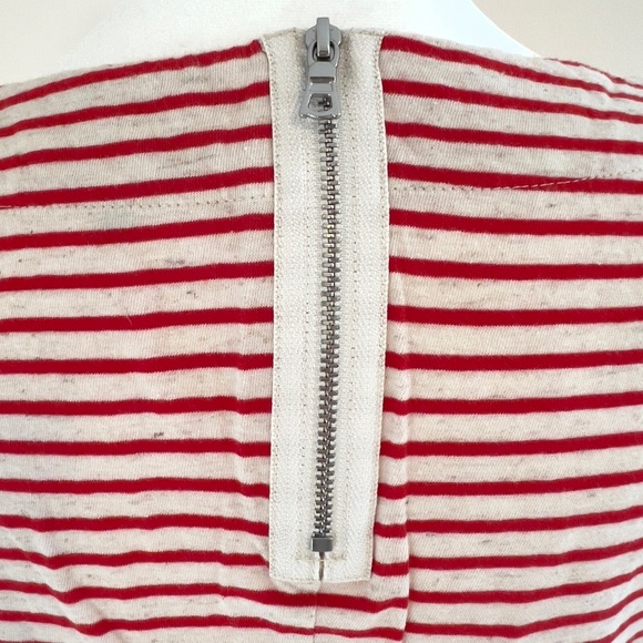 Rebecca Taylor red and off-white striped, long-sleeve mariner T, peplum - Picture 7 of 11
